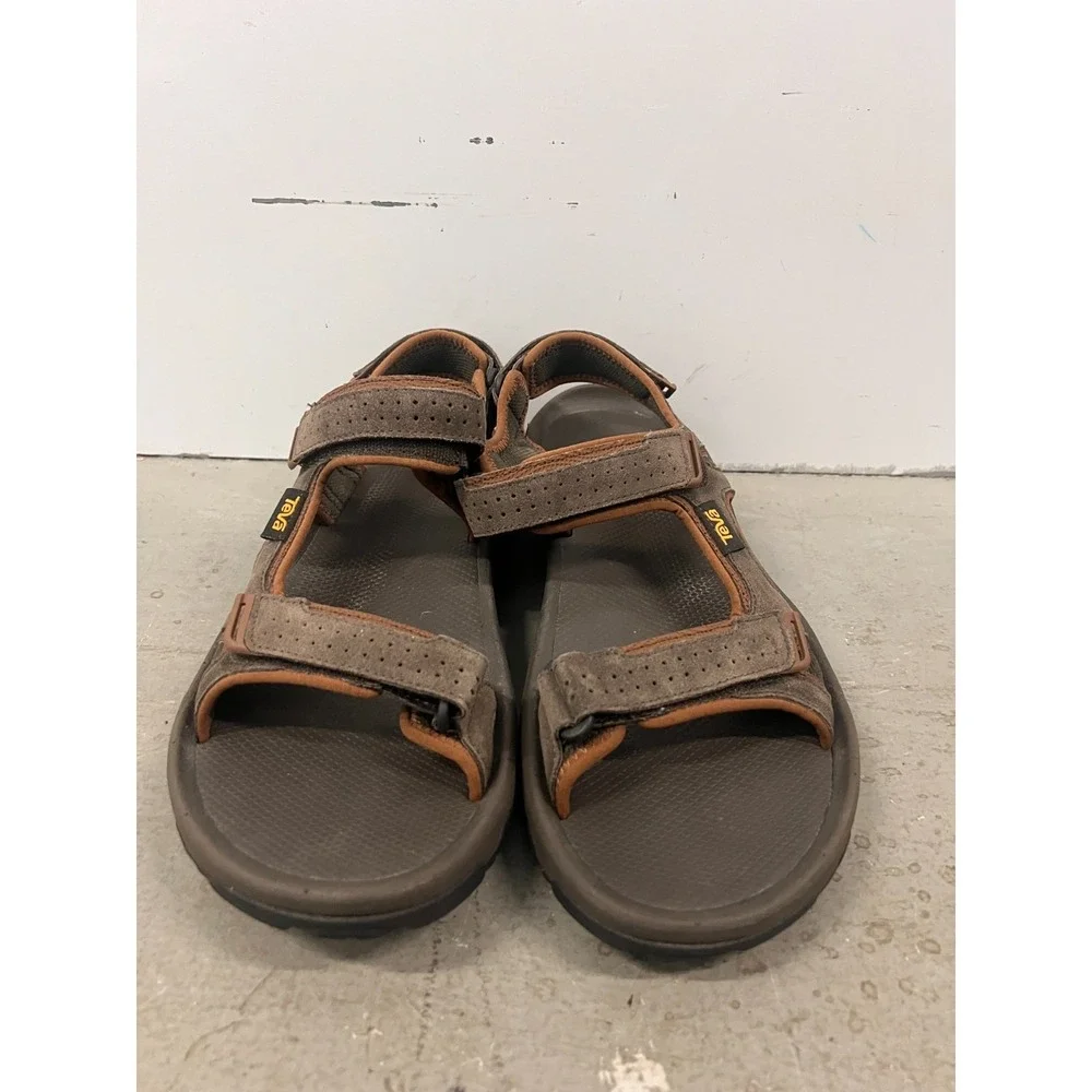 Teva Katavi 2 1019192-BLKO Sandals Mens 12 Black Olive Suede Open Toe Outdoor‎